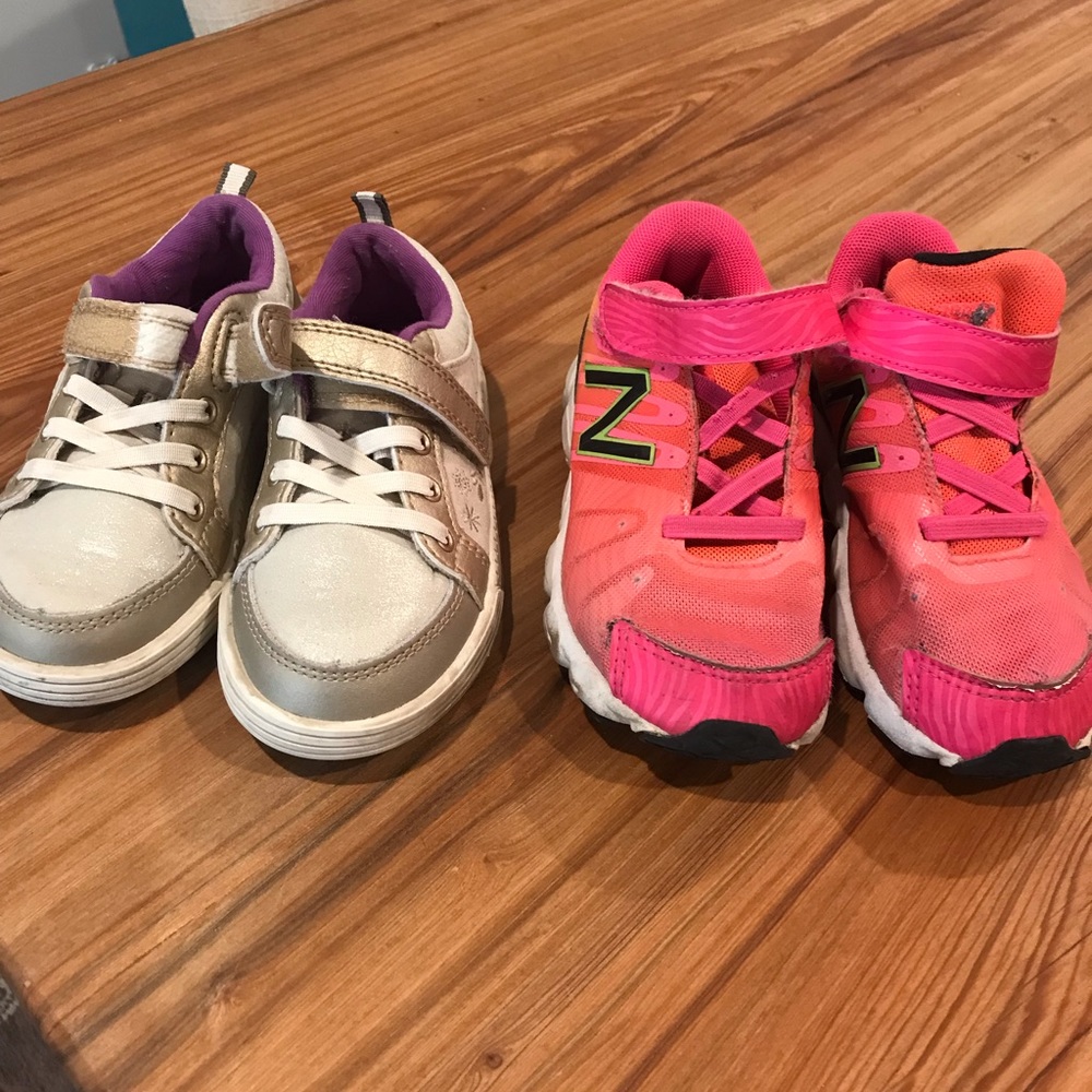 2 pair girls shoes